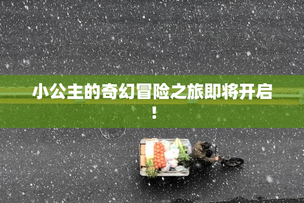 小公主的奇幻冒险之旅即将开启！