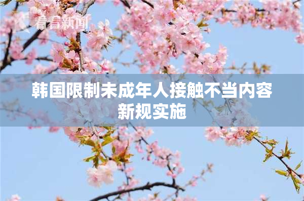 韩国限制未成年人接触不当内容新规实施