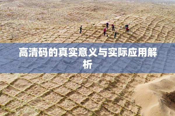 高清码的真实意义与实际应用解析