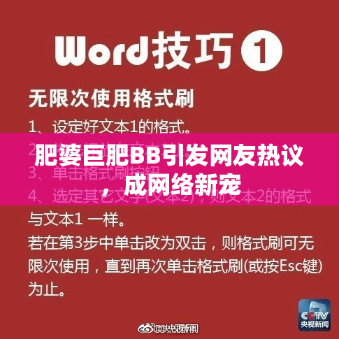 肥婆巨肥BB引发网友热议，成网络新宠