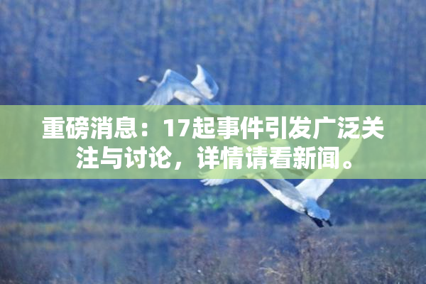 重磅消息：17起事件引发广泛关注与讨论，详情请看新闻。